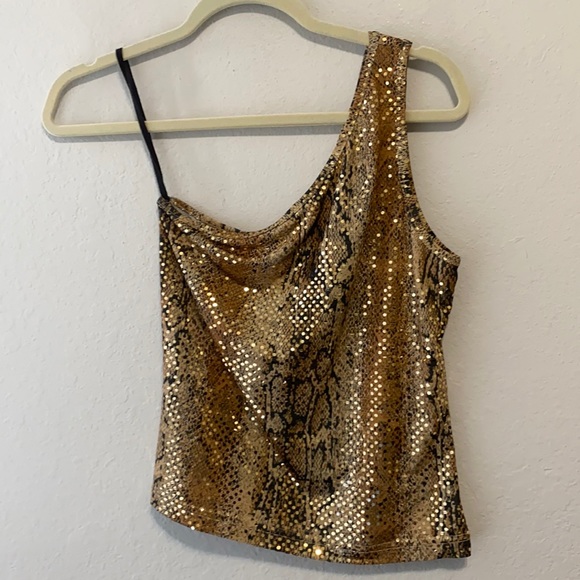 Vintage Tops - Y2K Vintage Self Esteem One Shoulder Snakeskin Top